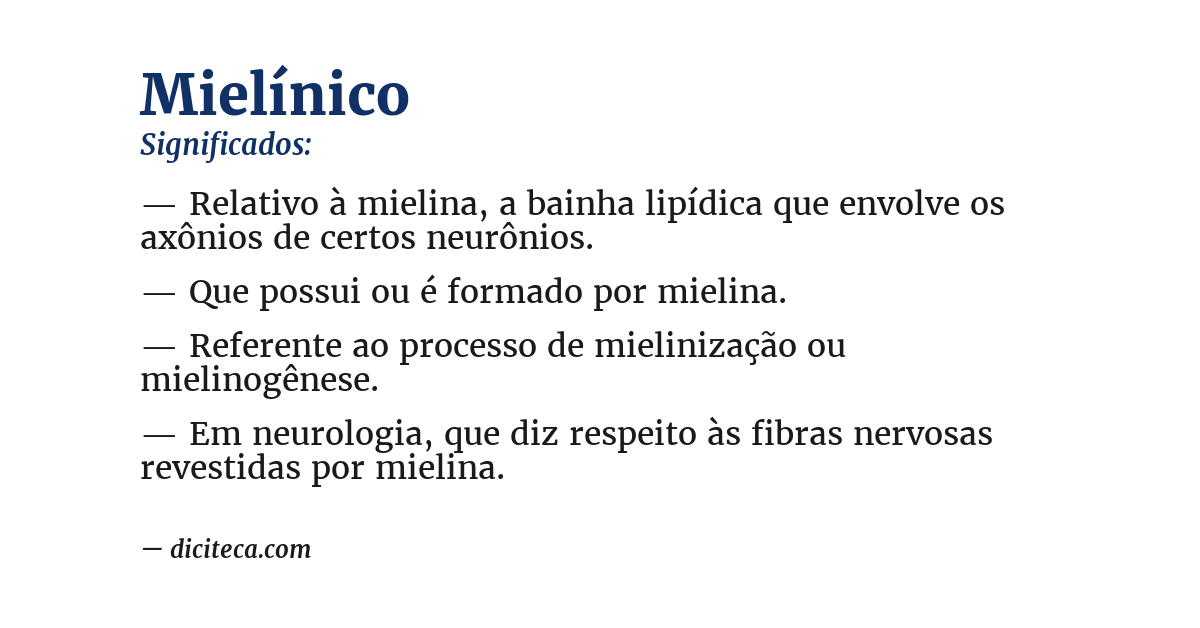 Significado de mielínico