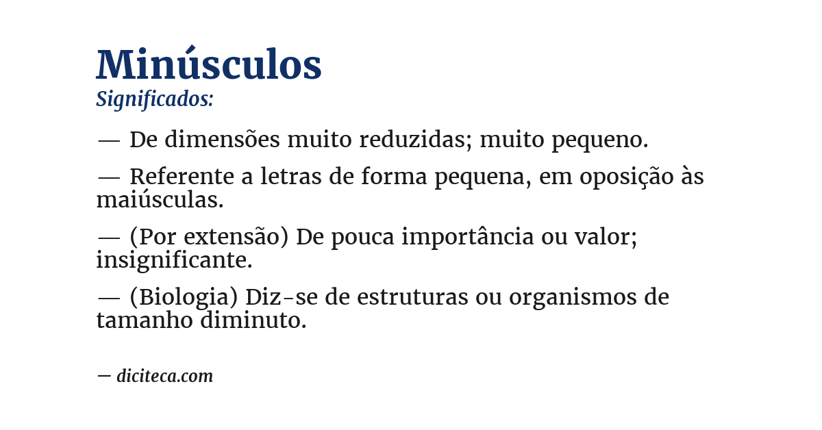 Significado de minúsculos