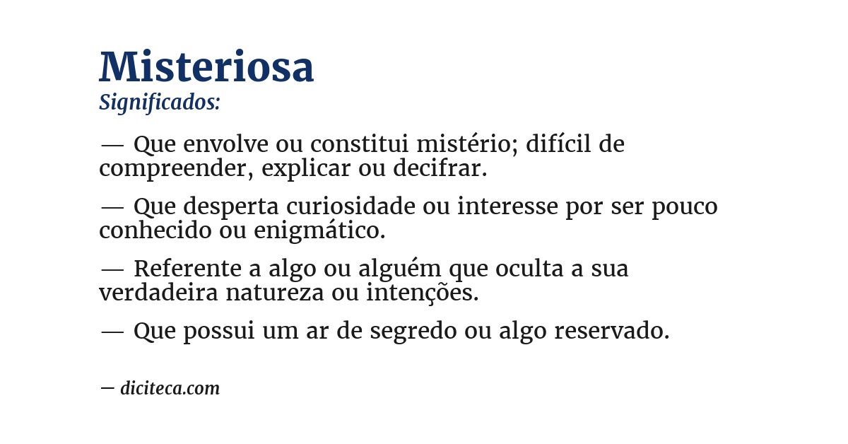 Significado de misteriosa
