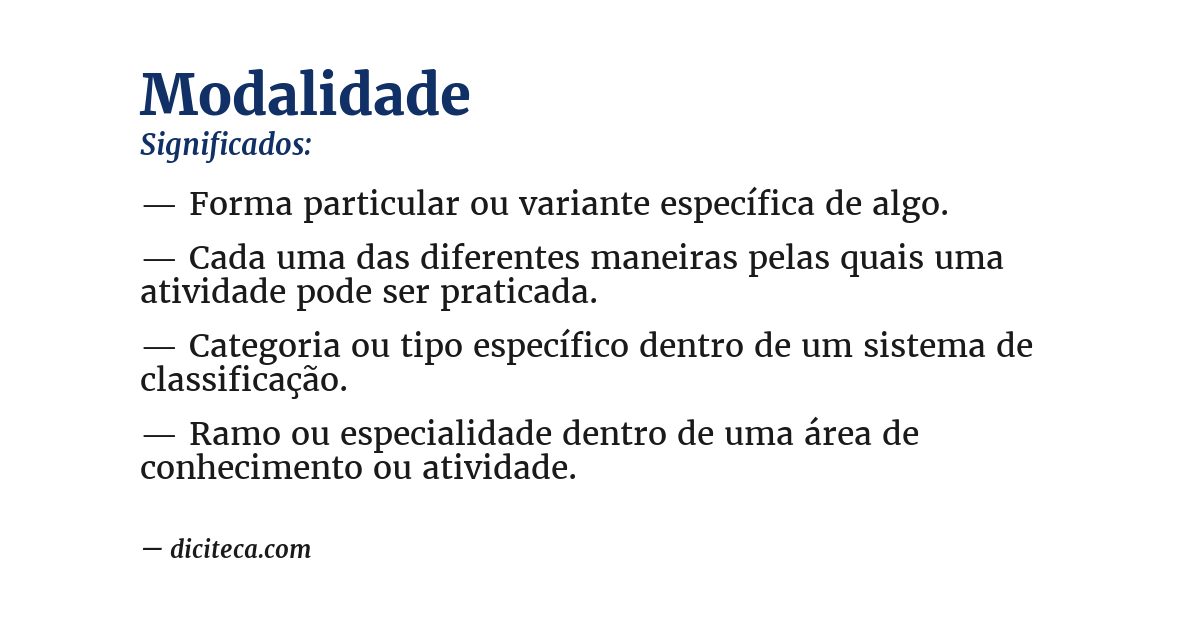 Significado de modalidade