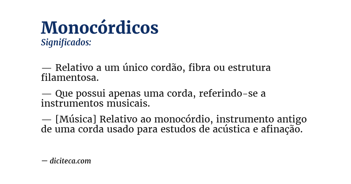 Significado de monocórdicos