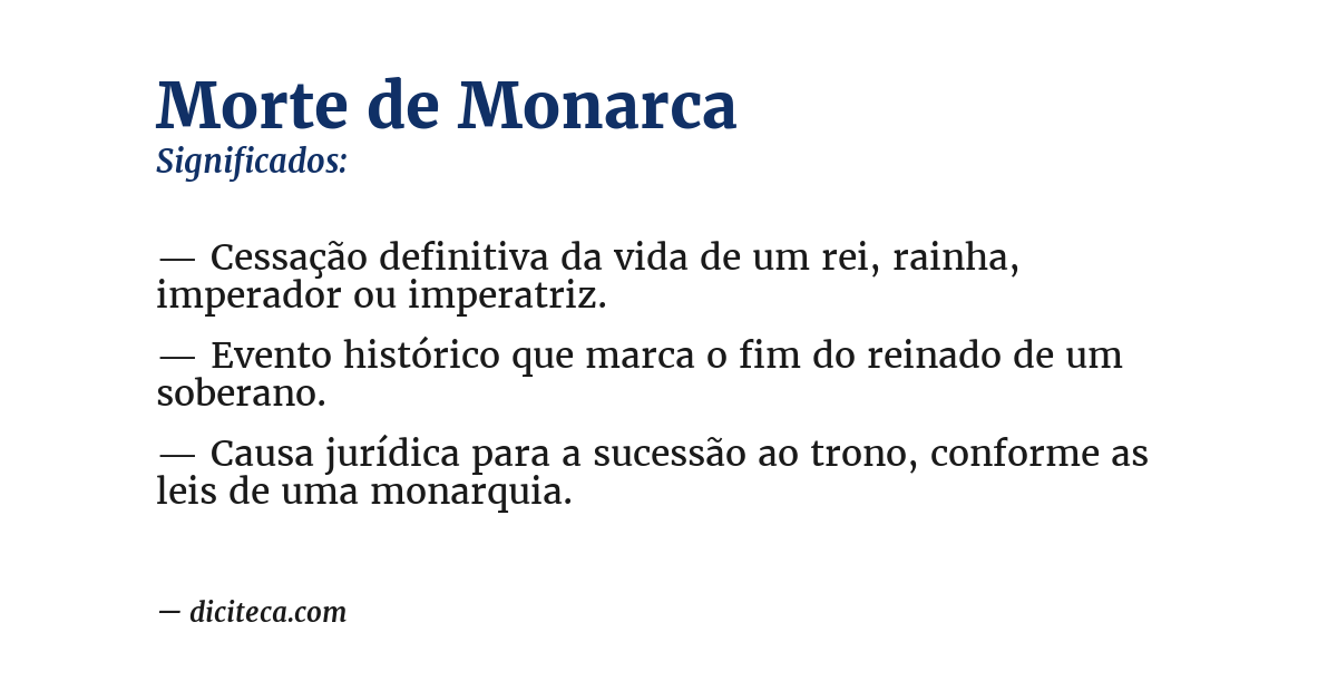 Significado de morte de monarca