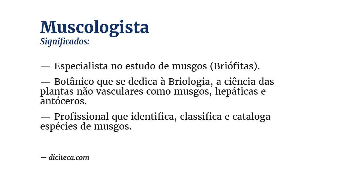 Significado de muscologista