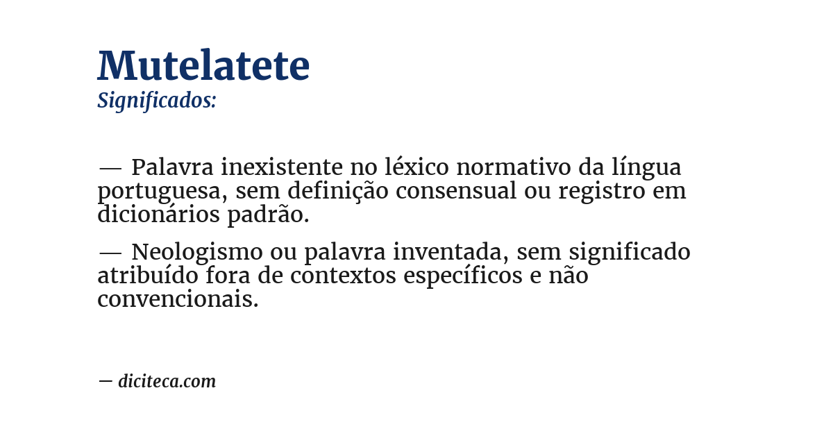 Significado de mutelatete