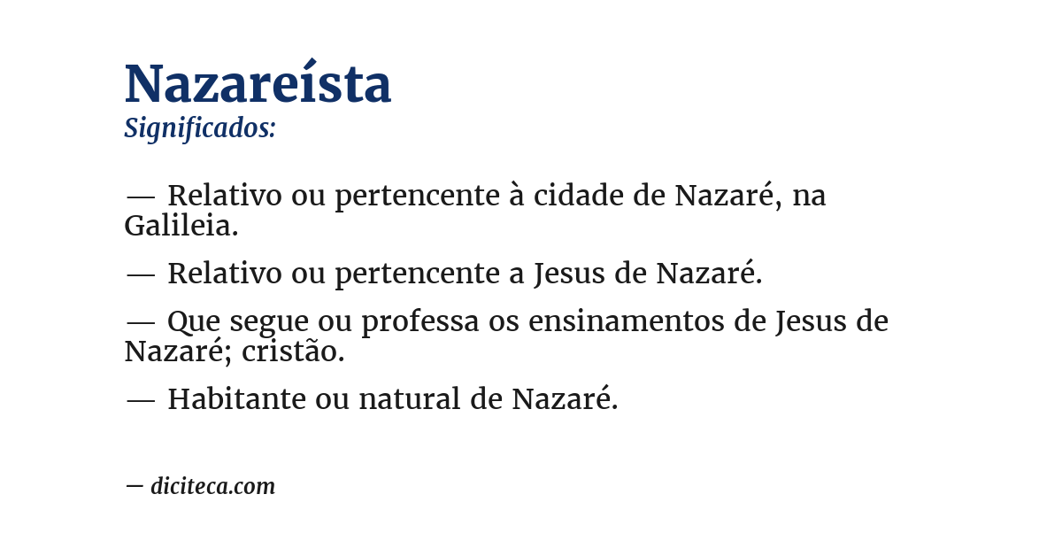 Significado de nazareísta