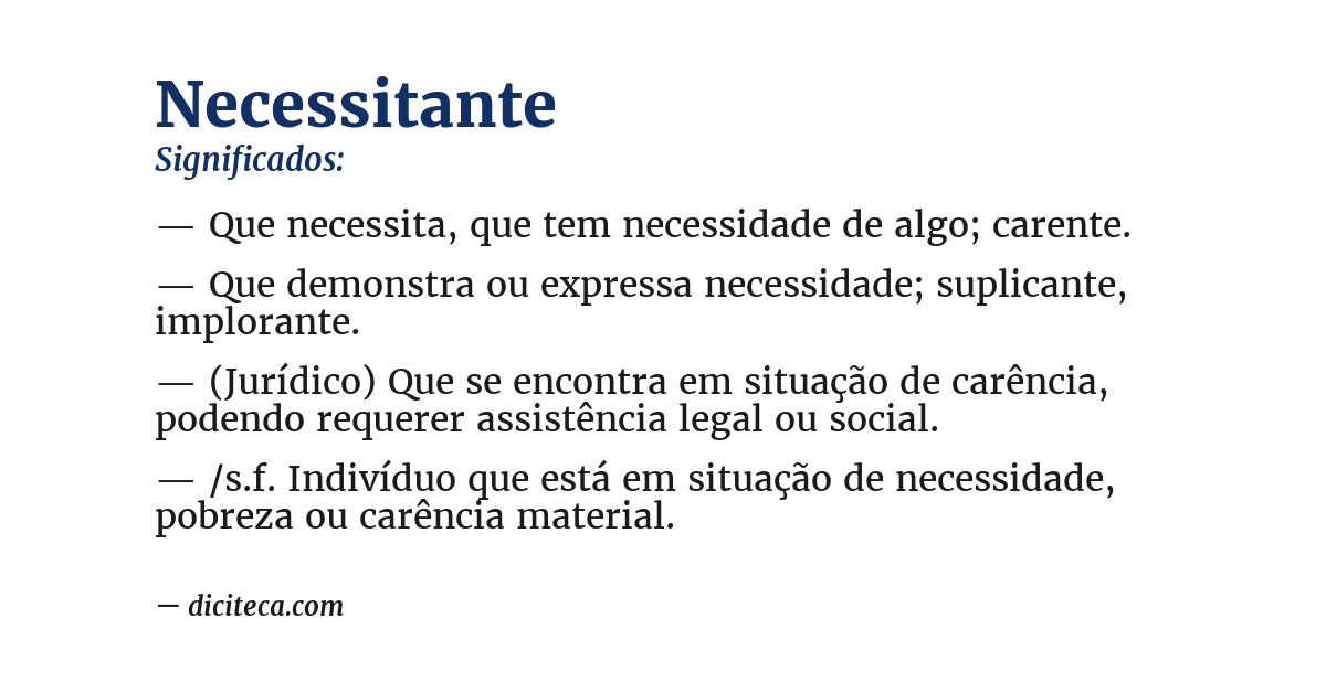 Significado de necessitante