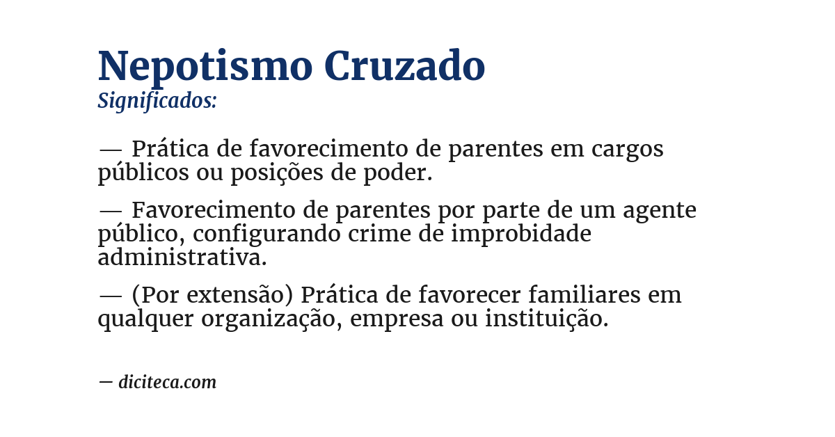 Significado de nepotismo cruzado