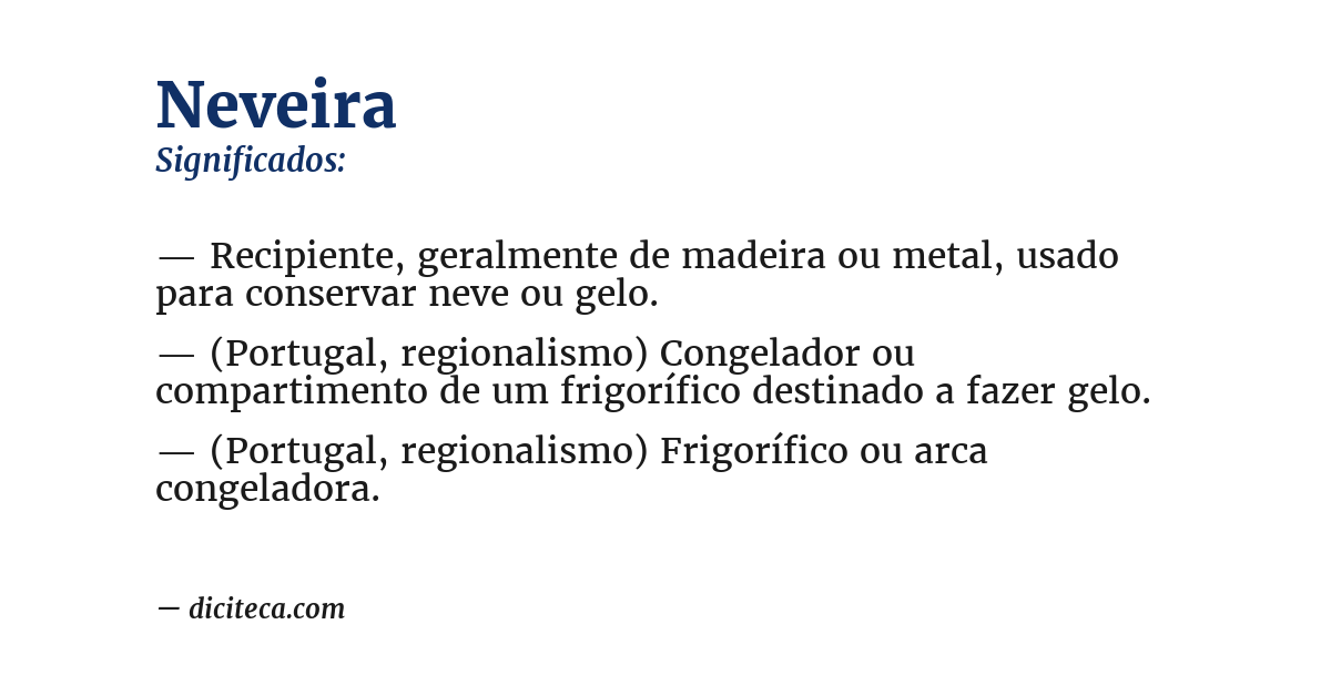 Significado de neveira