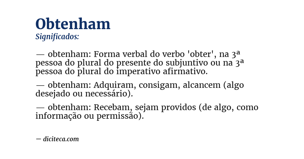 Significado de obtenham