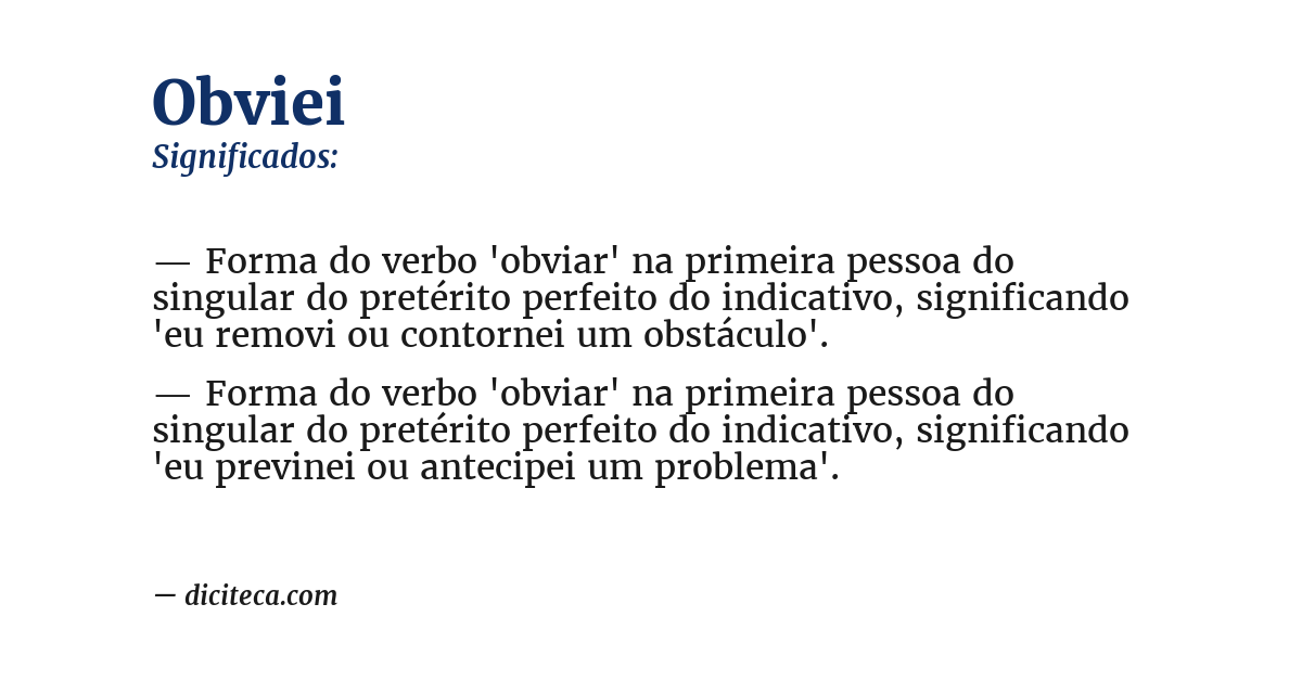 Significado de obviei