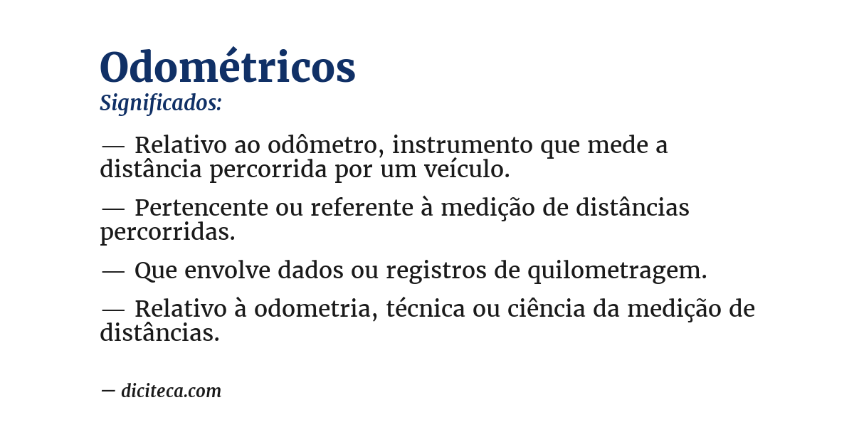Significado de odométricos