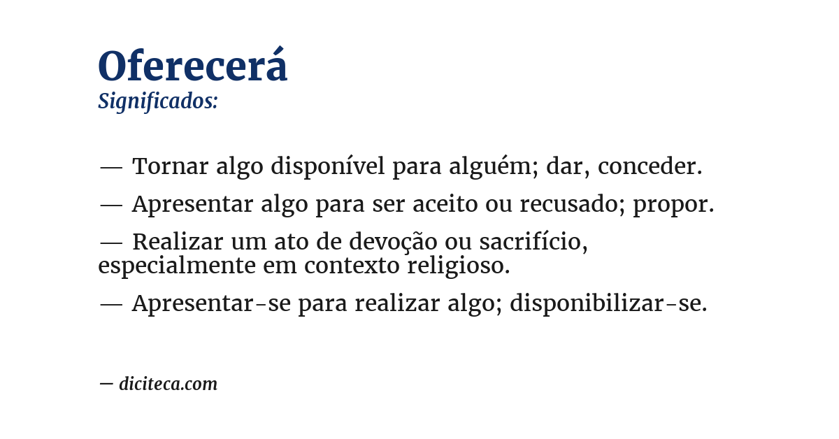 Significado de oferecerá