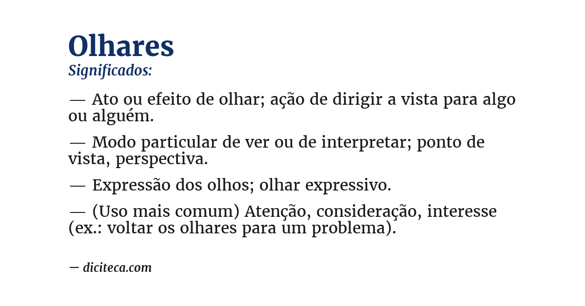 Significado de olhares