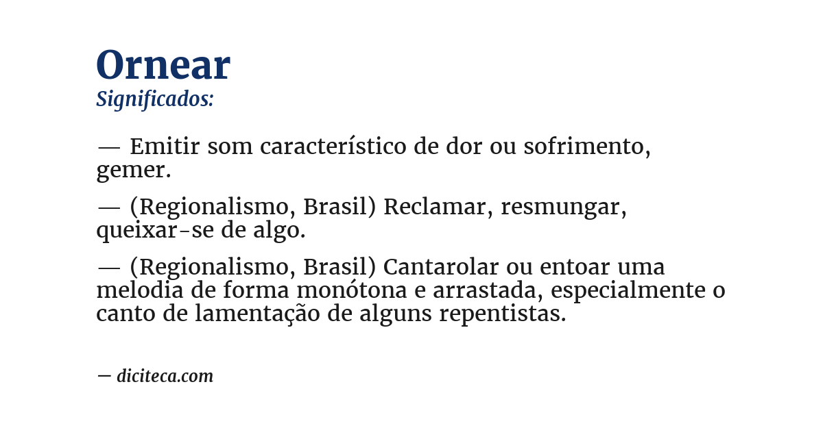Significado de ornear