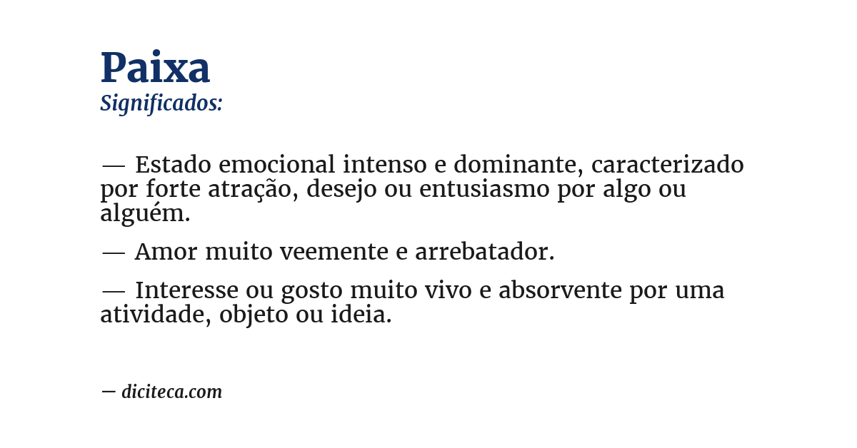 Significado de paixa