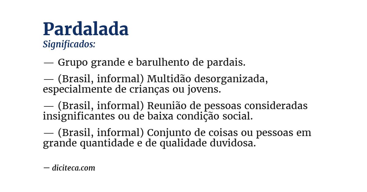Significado de pardalada