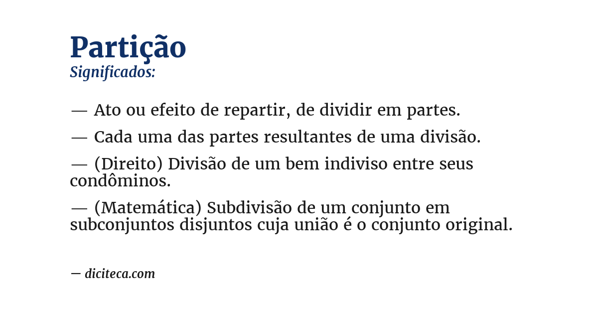 Significado de partição