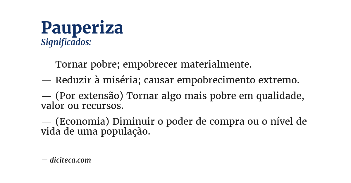 Significado de pauperiza