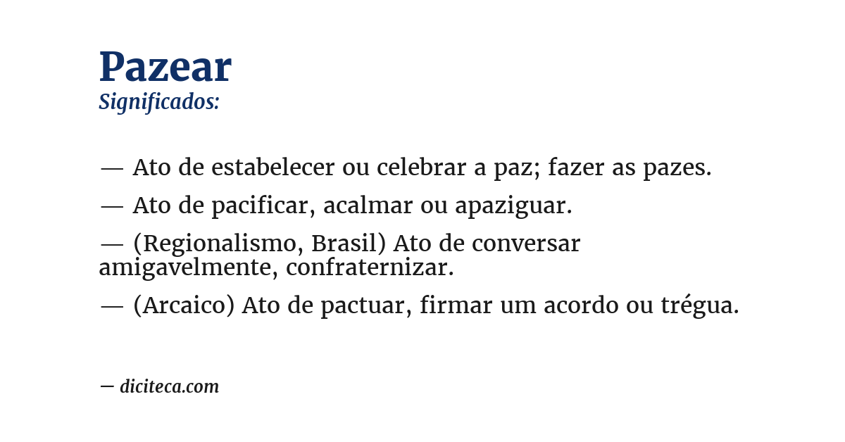 Significado de pazear
