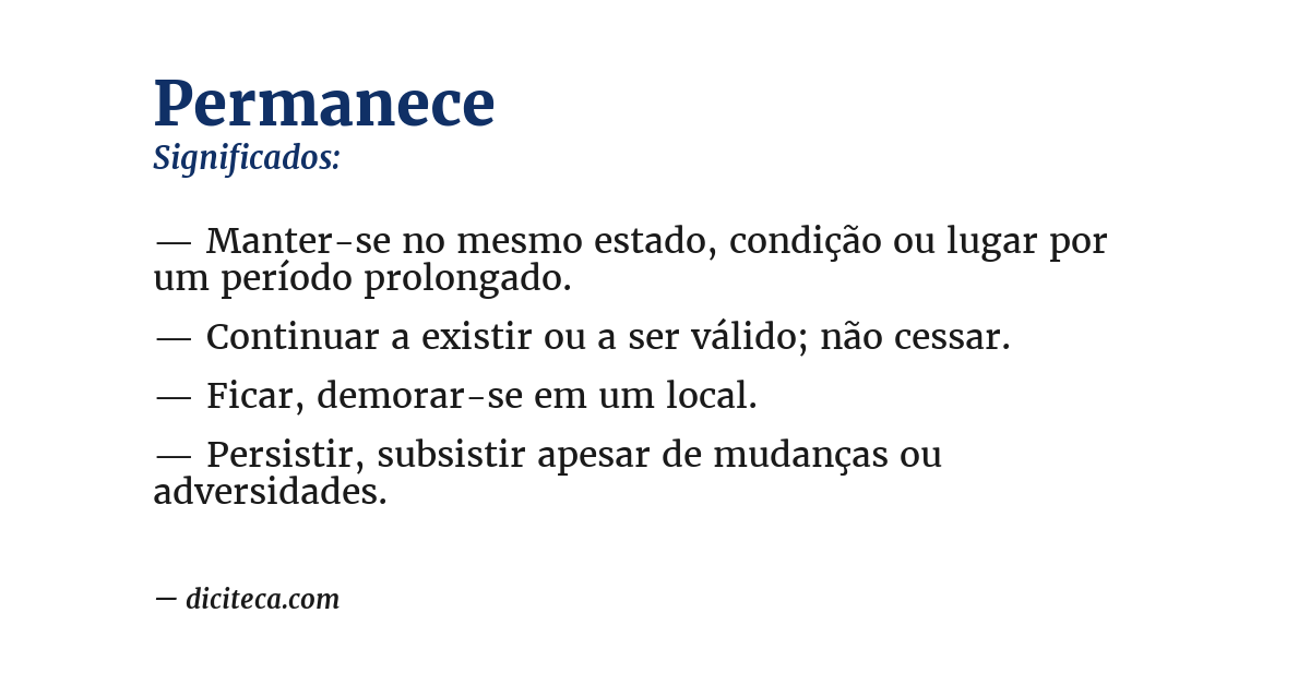 Significado de permanece