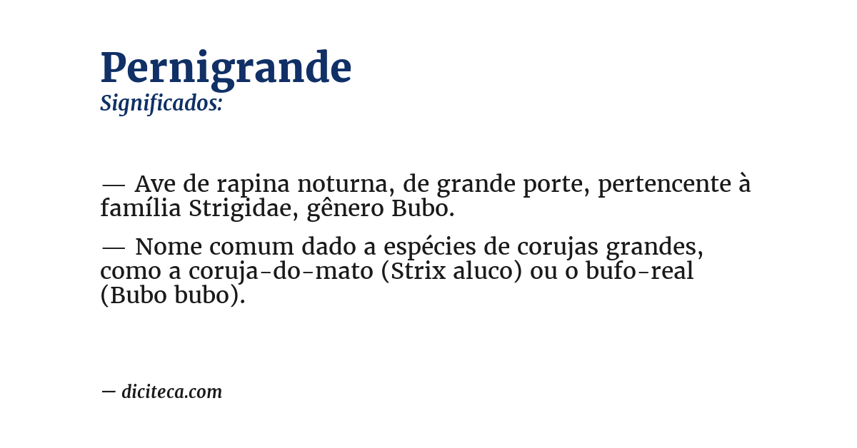 Significado de pernigrande