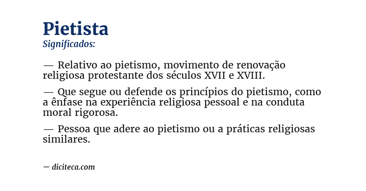 Significado de pietista