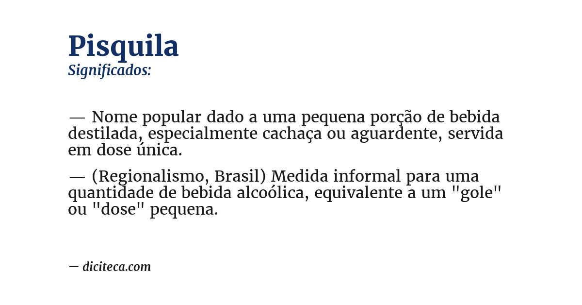 Significado de pisquila