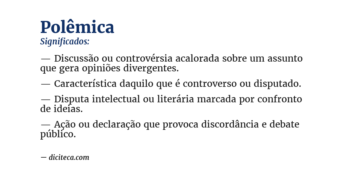 Significado de polêmica