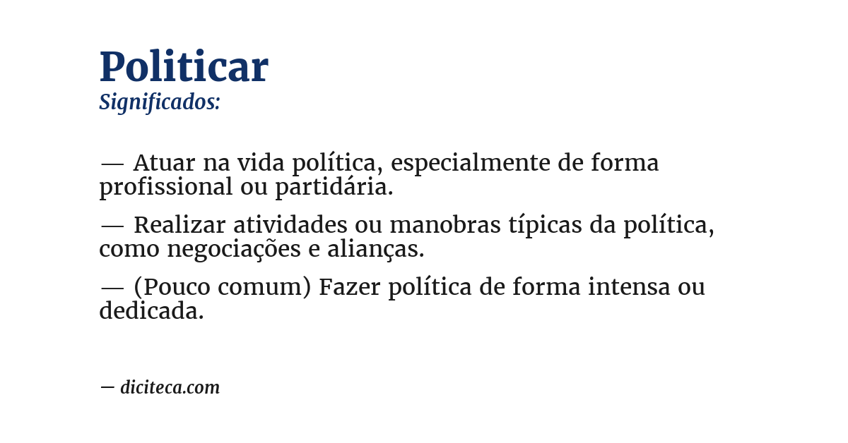 Significado de politicar