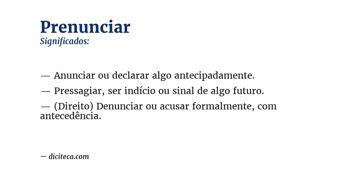 Significado de prenunciar