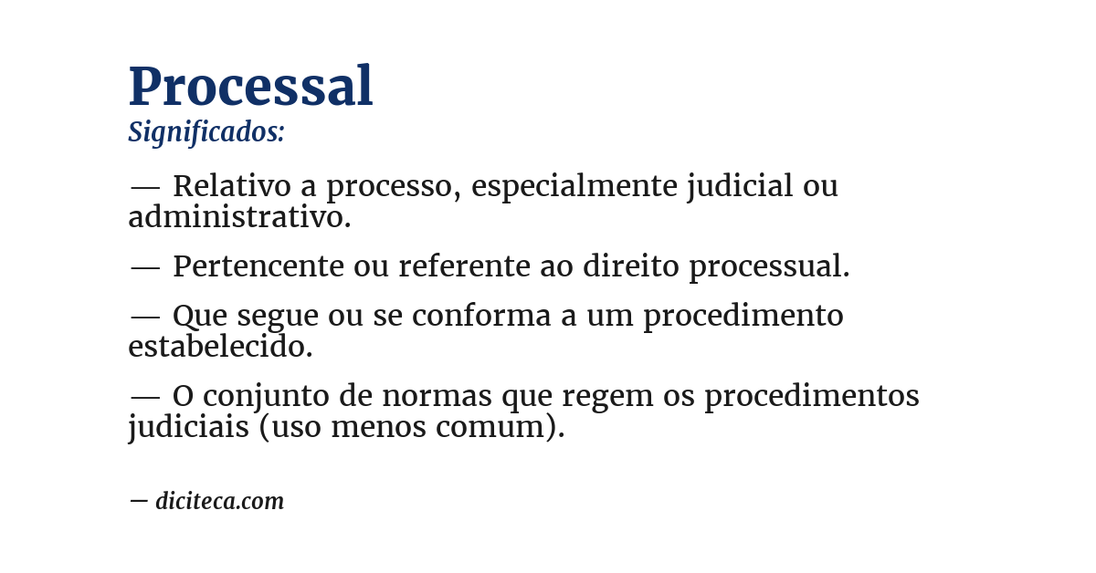 Significado de processal