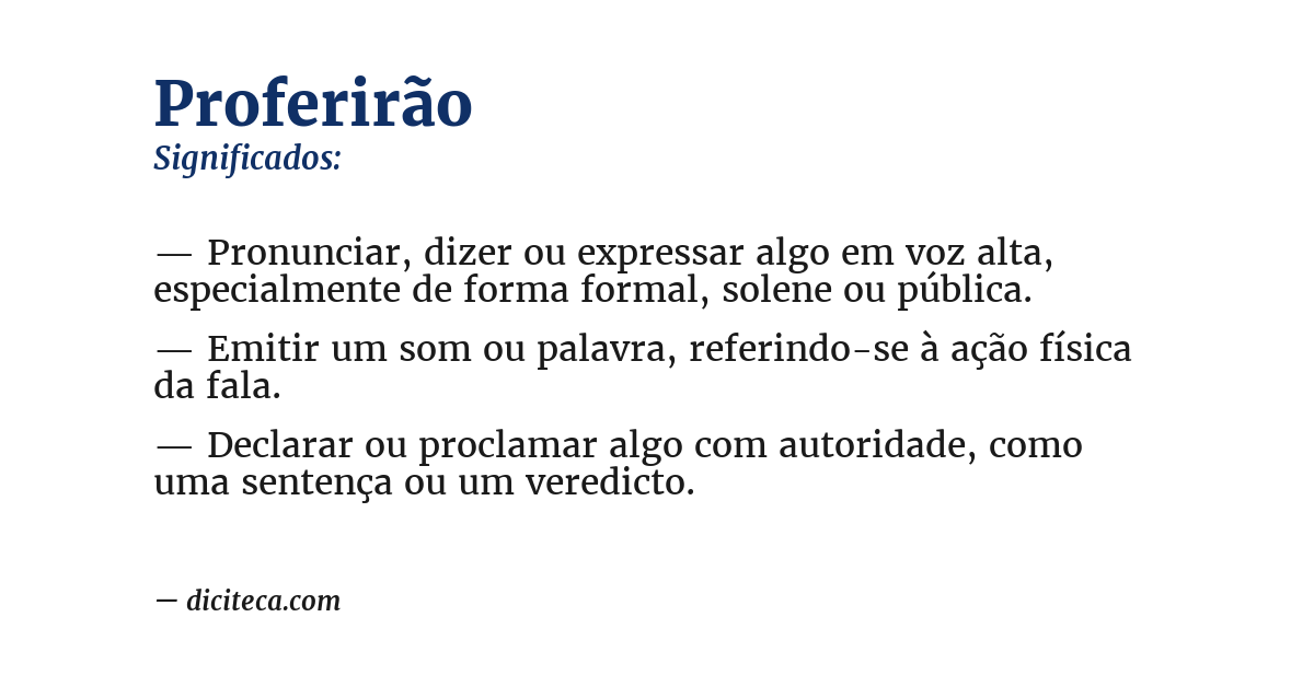 Significado de proferirão