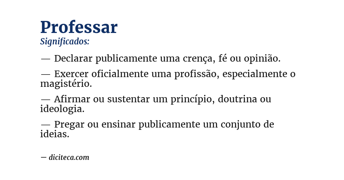 Significado de professar