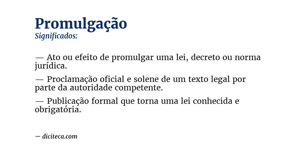 Significado de promulgação