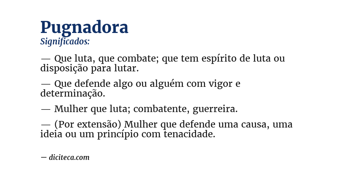 Significado de pugnadora