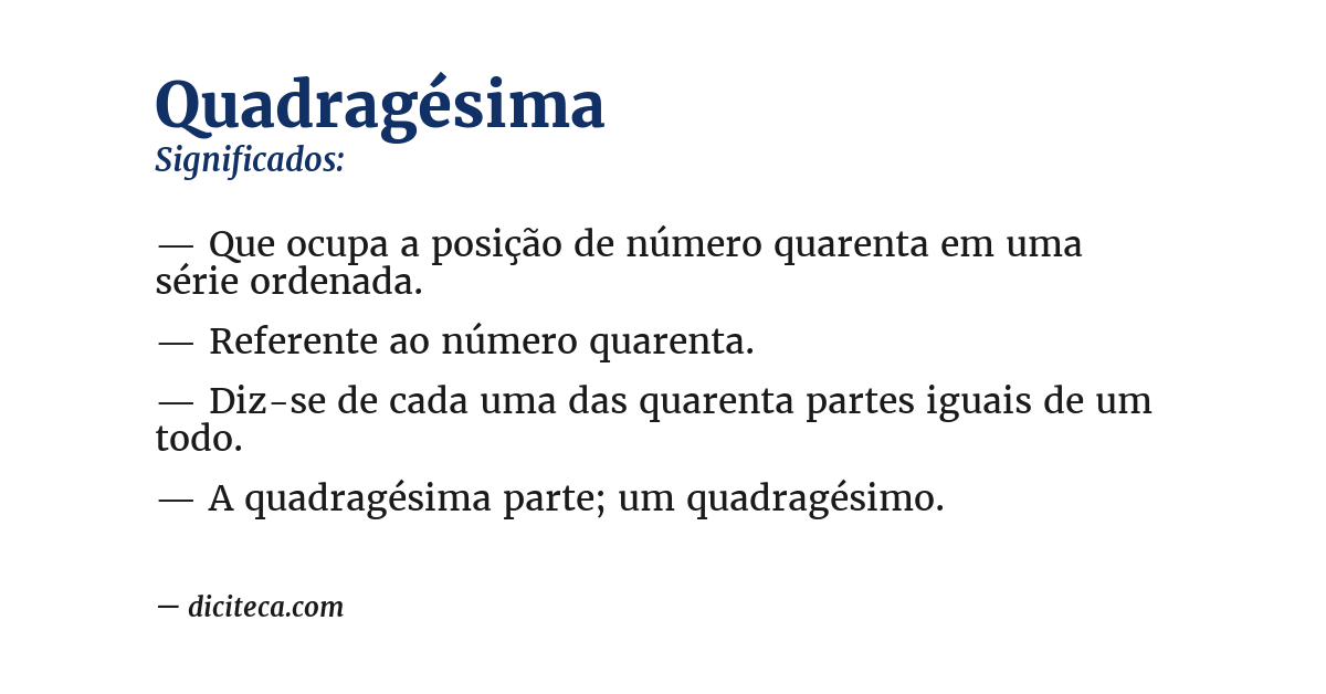 Significado de quadragésima