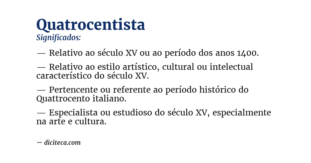 Significado de quatrocentista