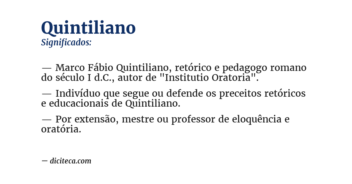 Significado de quintiliano