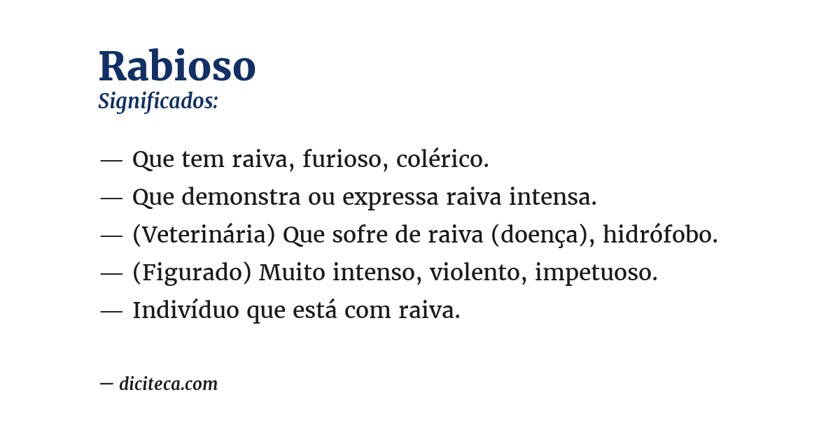 Significado de rabioso