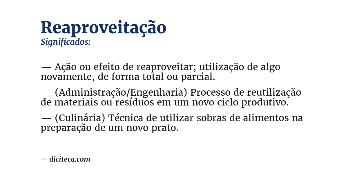 Significado de reaproveitação