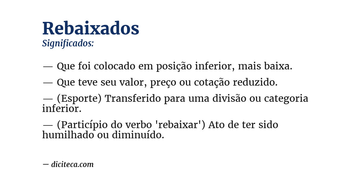 Significado de rebaixados
