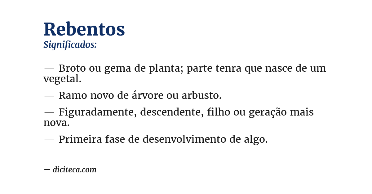 Significado de rebentos