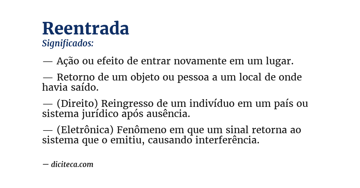 Significado de reentrada
