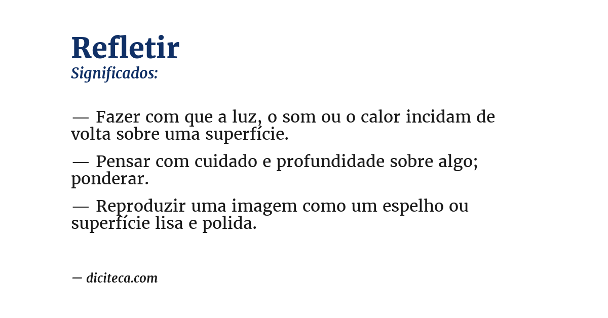 Significado de refletir