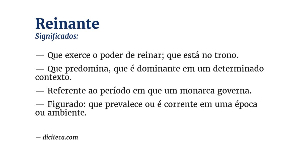 Significado de reinante