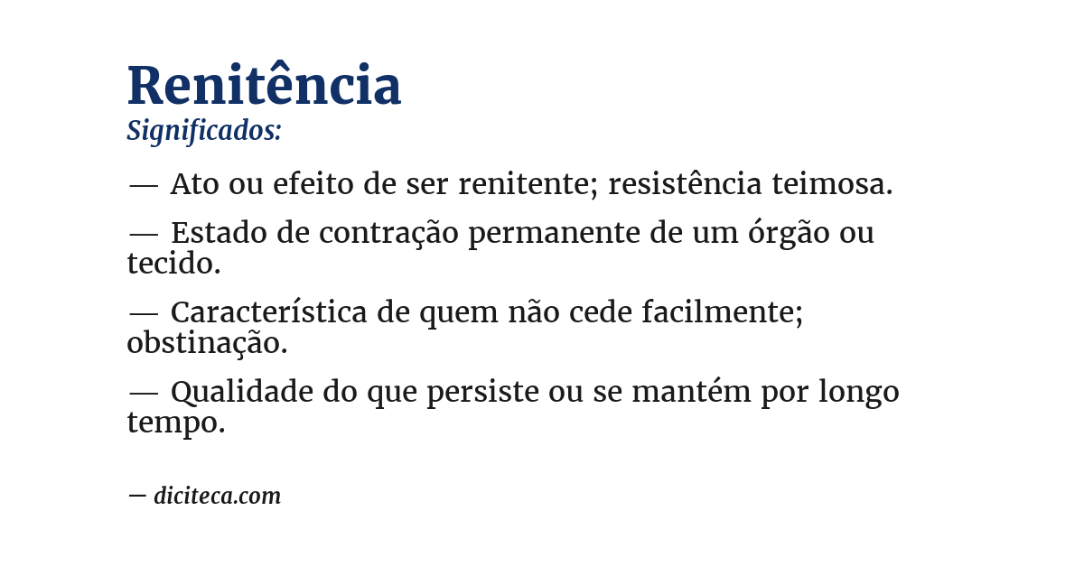 Significado de renitência
