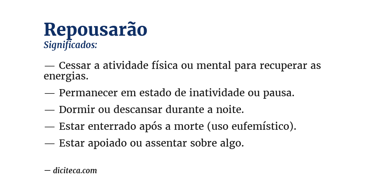 Significado de repousarão