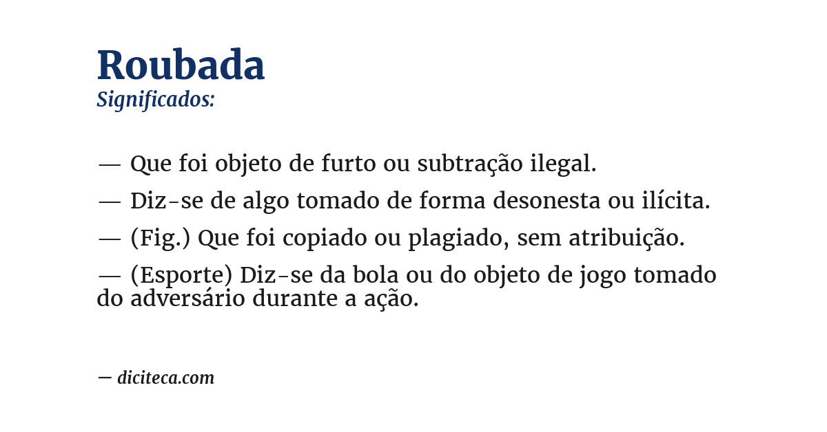 Significado de roubada