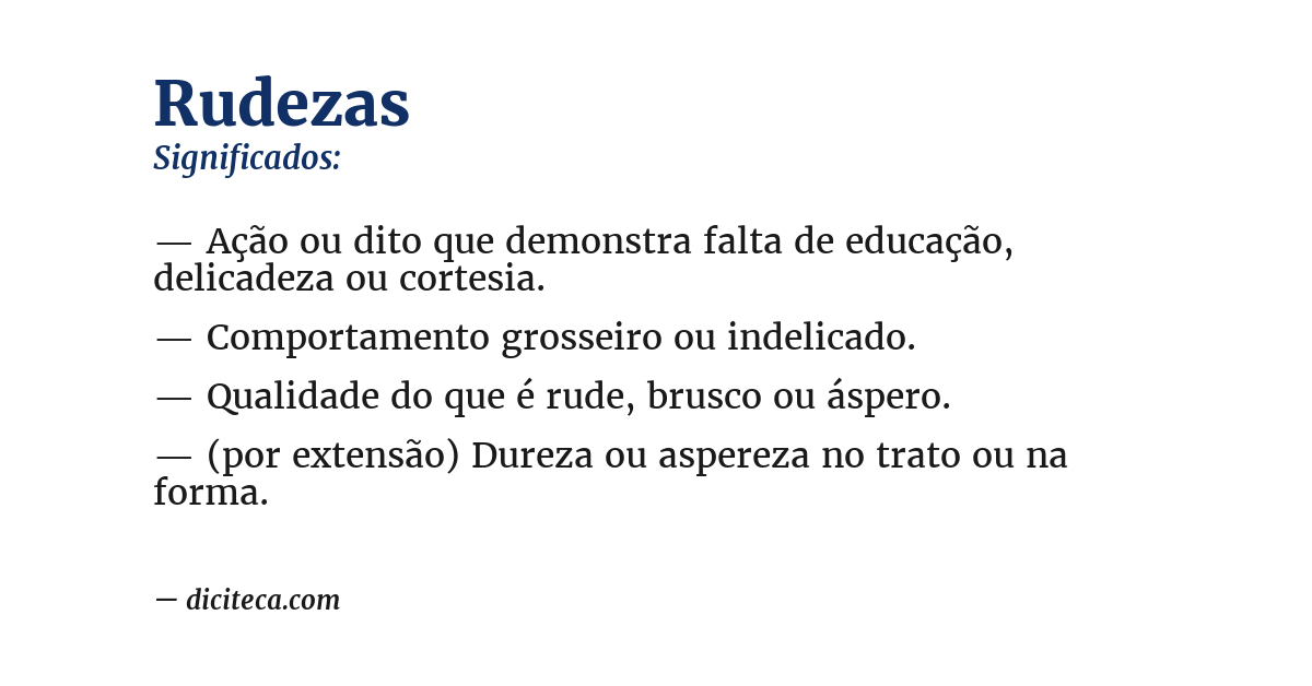 Significado de rudezas