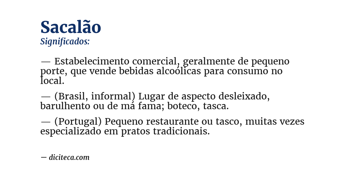 Significado de sacalão